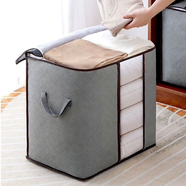 Vertical Quilt Storage Bag with Transparent Window – Foldable Organizer for Bedding & Winter Clothes (Pack of 1)