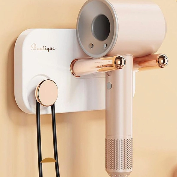 Wall Mount Hair Dryer Holder Stand - Heat Resistant & Space Saving