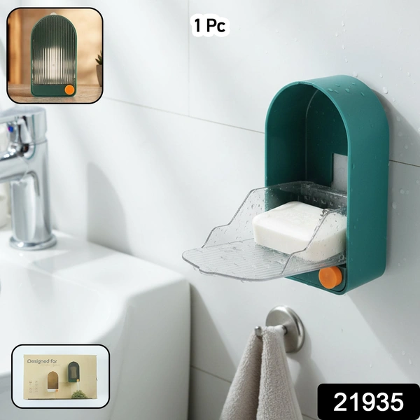 Wall Mounted Soap Holder with Drain Tray & Protective Cover