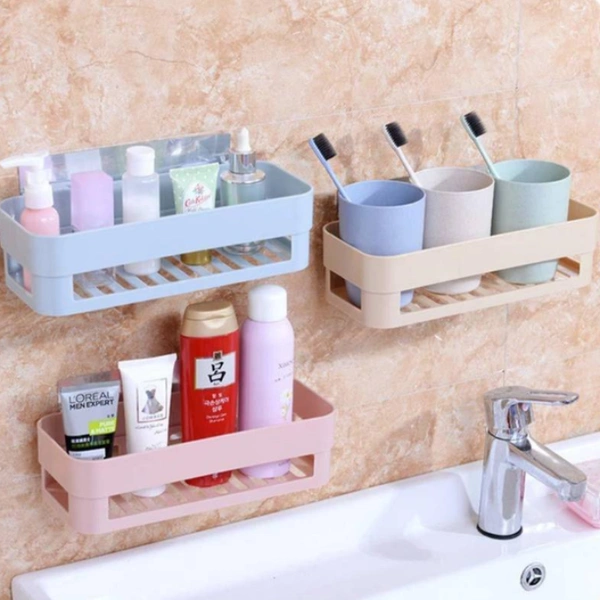 Wall-Mounted Bathroom Shelf – Space-Saving Storage Rack (Random color - Pack of 1)