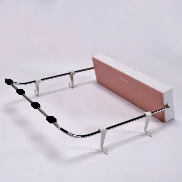 Wall-Mounted Foldable Wash Basin Storage Rack with Self-Adhesive Sticker