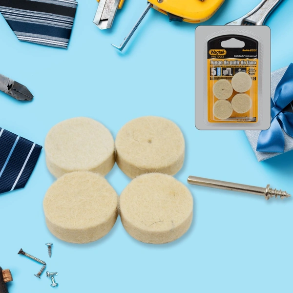 Wool Felt Polishing Pad Set for Rotary Tools – 4 Pcs
