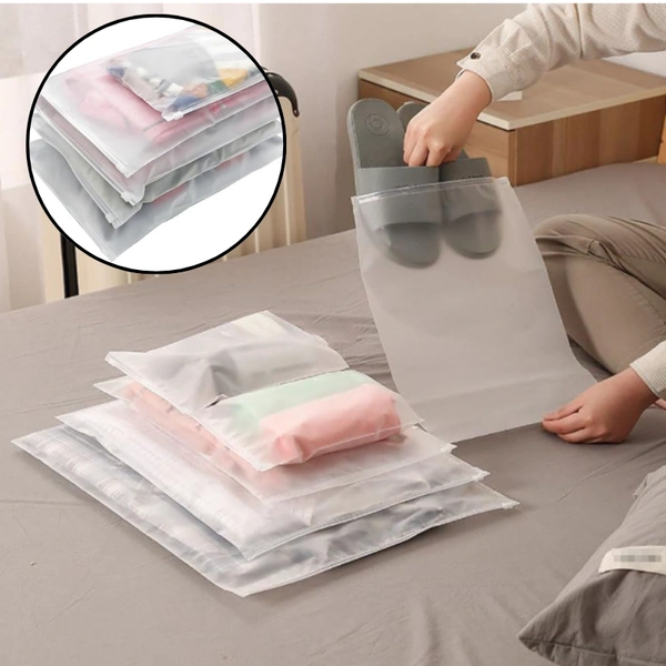 Yumo 6-Piece Travel Storage Bag Set – Lightweight Zipper Packing Organizers for Clothes, Accessories & Luggage | Multi-Size Travel Pouches (S, M×2, L×2, XL)