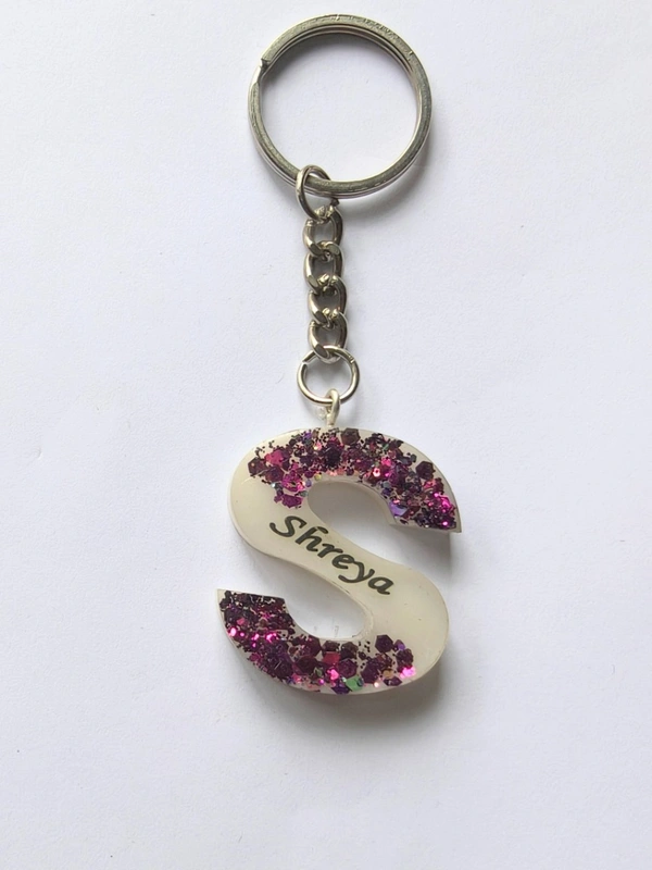 White- purple glitter with name 208 - 3.9 cm, White