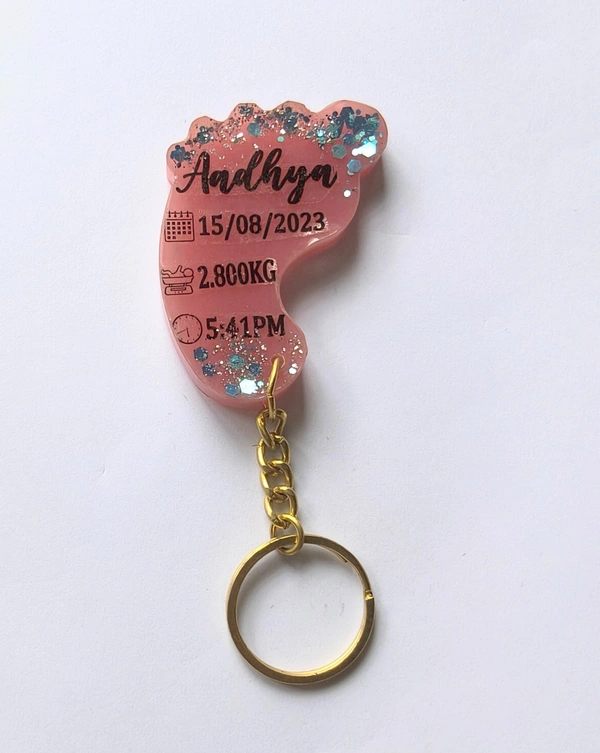 Light pink Baby foot Keychain with details 501 - 2", Froly
