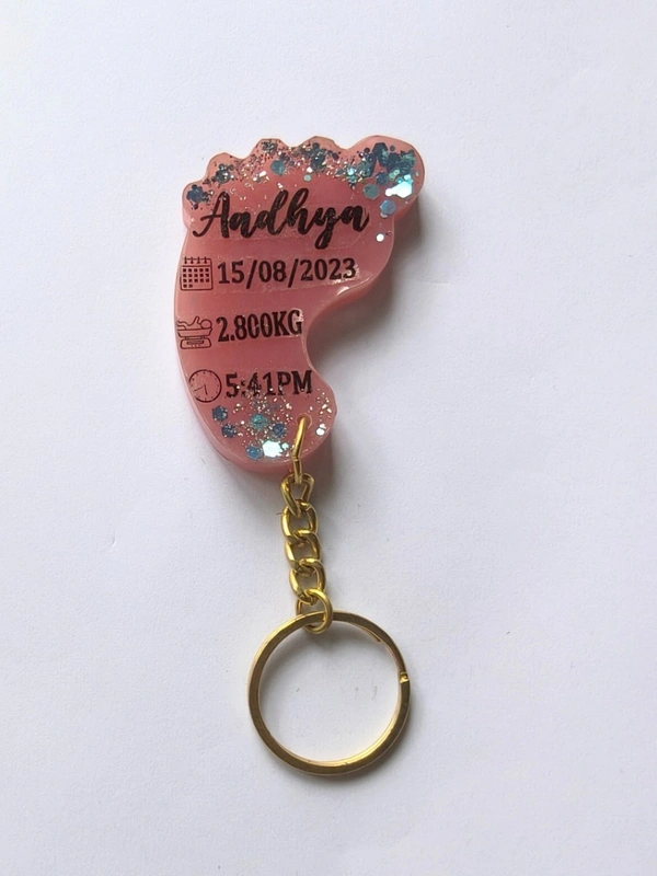 Light pink Baby foot Keychain with details 501 - 2", Froly