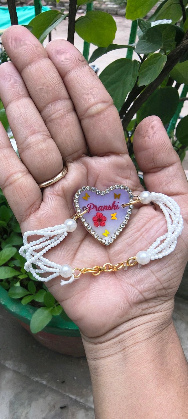 Heart name bracelet 811 - free, Lavender