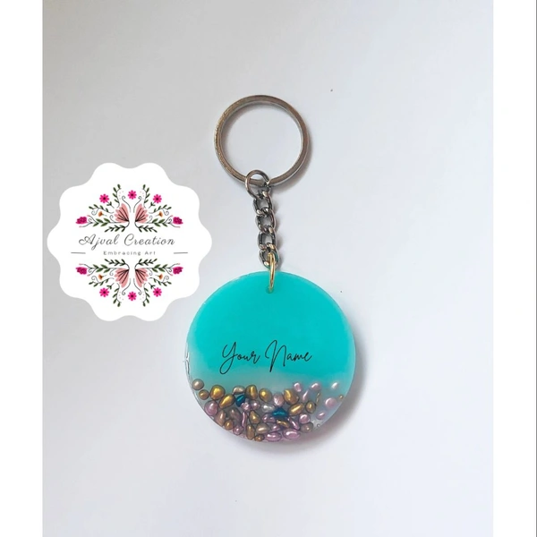 Name Keychain With Coloured Stones 612 - Spray, 2"