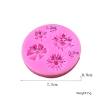 6 Cavity Flower Silicone Mould  - Hot Pink, 7.5 cm