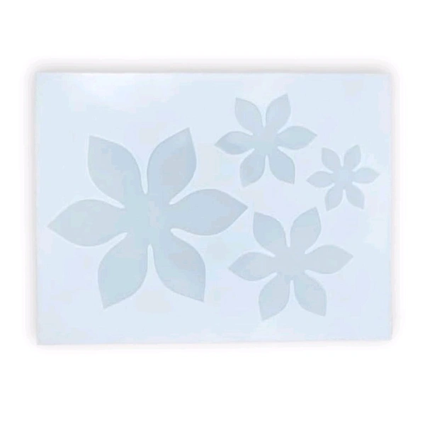 4 Cavity 3d Flower Silicone Mould  - White
