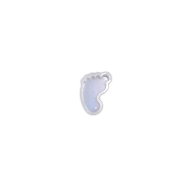 Baby Foot Keychain Silicone Mould - White, 2"
