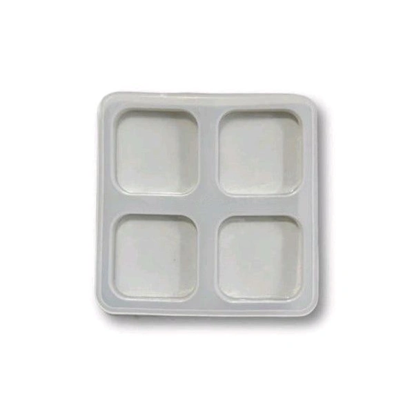 2" Square 4 Cavity Keychain /Fridge Magnet Mould - White, 115mm