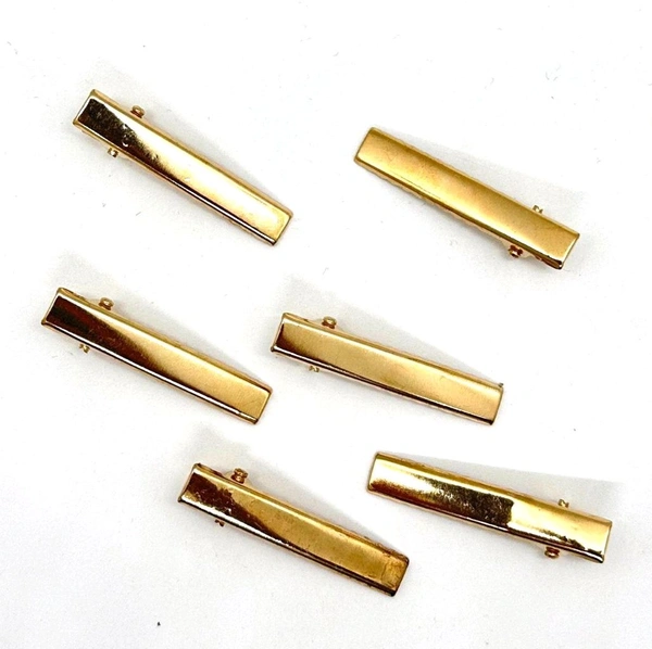 Golden Hair Alligator Clips - Buddha Gold, 3 cm