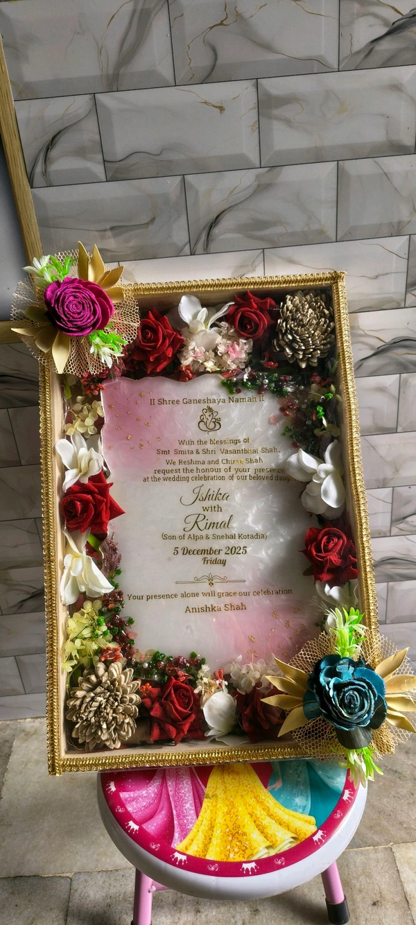 Wedding Invitation/ Kankotri With Box And Light - White, 12x18 Inch