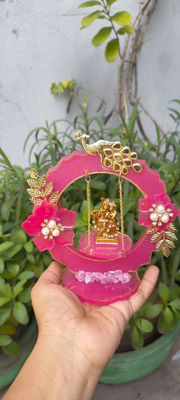 Resin Jhula With Light - Persian Pink, 5"