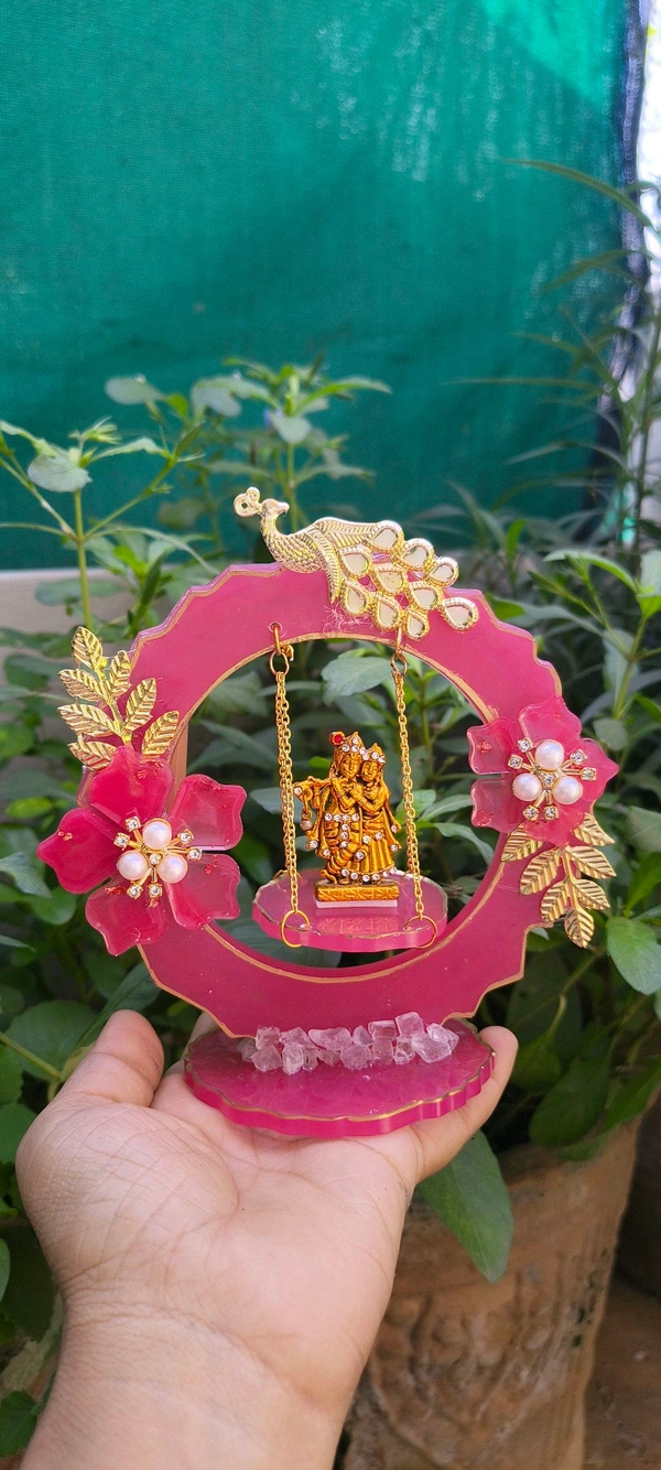 Resin Jhula With Light - Persian Pink, 5"
