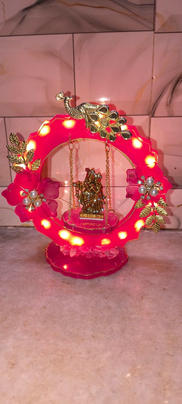 Resin Jhula With Light - Persian Pink, 5"