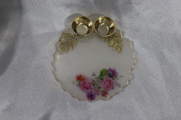 White pooja Plate - 5 Inch, White