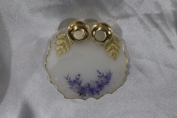 White Pooja Plate - White, 5 Inch