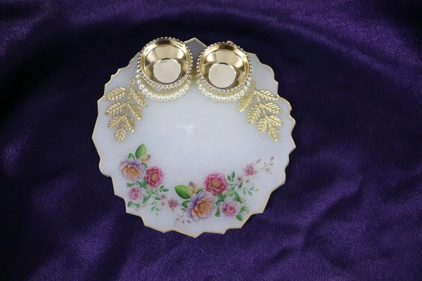 White Pooja Plate - White, 5 Inch