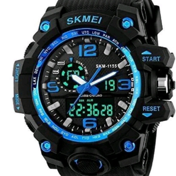Skmei Analog Digital Watch  - Blue, Free Size