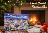 OKASHI Okashi Special Christmas Premium Hamper Box|Hot Chocolates, Caramel Popcorn, Candles, Incense, Snacks & More | Secret Santa Gift for Friends, Family & Colleagues - Christmas gifts