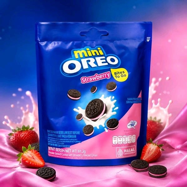 Mini Oreo Strawberry Bites Fruity Creamy Crunch In Every Bit, Imported From Indonesia🇮🇩