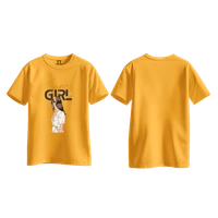 Trendy Togs Super Girl Cotton T-shirt For Girls - L, Yellow