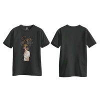 Trendy Togs Super Girl Cotton T-shirt For Girls - M, Black