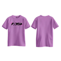 Trendy Togs Panda Bloom Cotton T-shirt For Girls - M, Purple