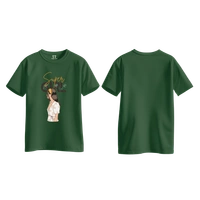Trendy Togs Super Girl Cotton T-shirt For Girls - L, Forest Green