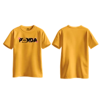 Trendy Togs Panda Bloom Cotton T-shirt For Girls - L, Yellow