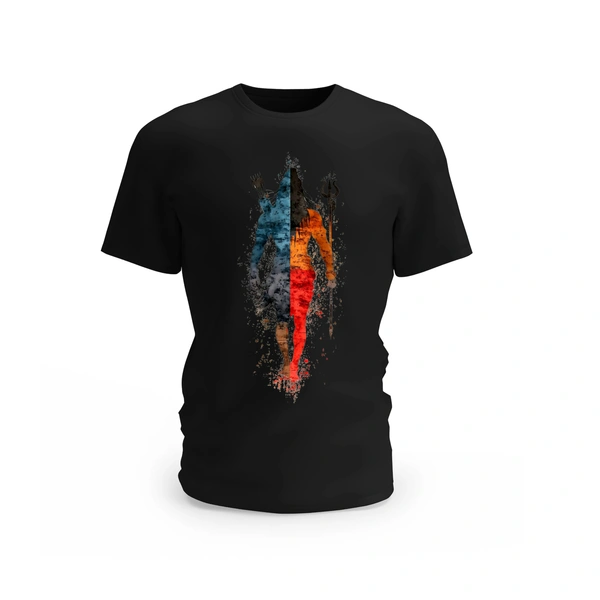 Trendy Togs Shiva Warrior Half Art Graphic Cotton T-shirt - XS, Black