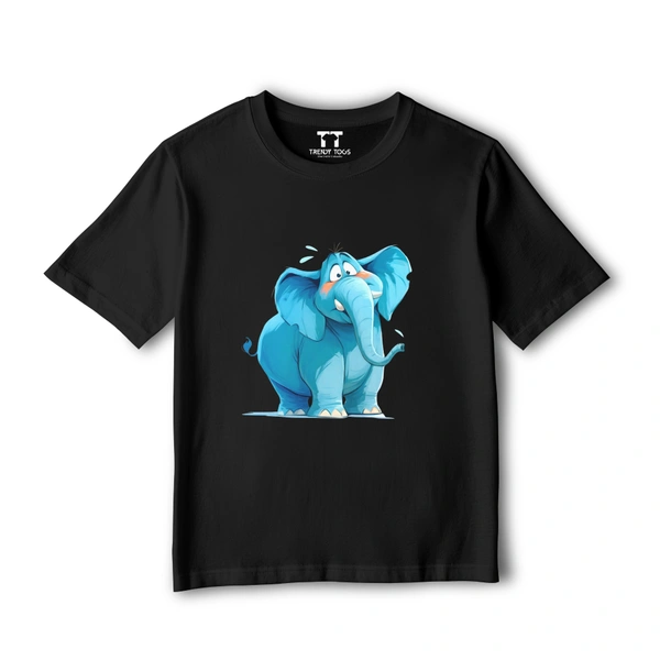 Trendy Togs Big Elephant Kid's T-shirt - 28, Black
