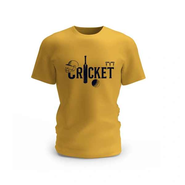 Trendy Togs Cricket " Bat,Ball & Helmet " T-shirt - S, Yellow