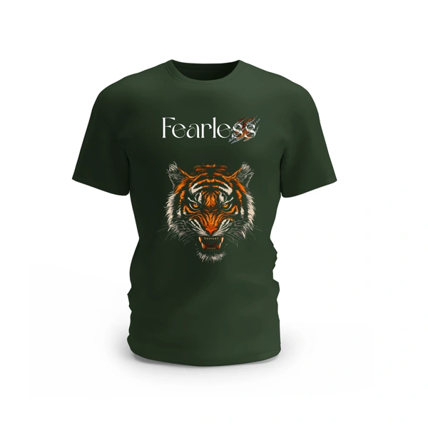 Trendy Togs Fearless Tiger T-shirt - L, Forest Green