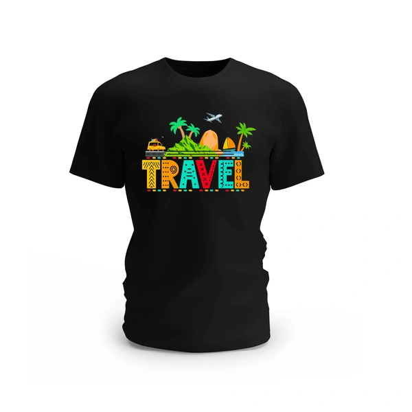 Trendy Togs Travel Design T-shirt - L, Black
