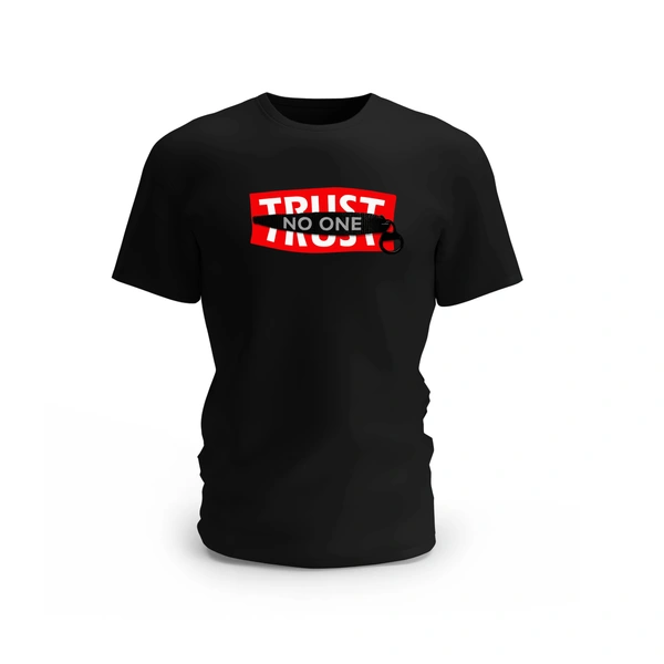 Trendy Togs Trust No One Cotton T-shirt - S, Black