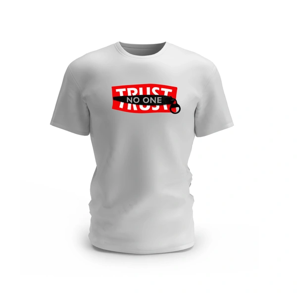 Trendy Togs Trust No One Cotton T-shirt - S, White