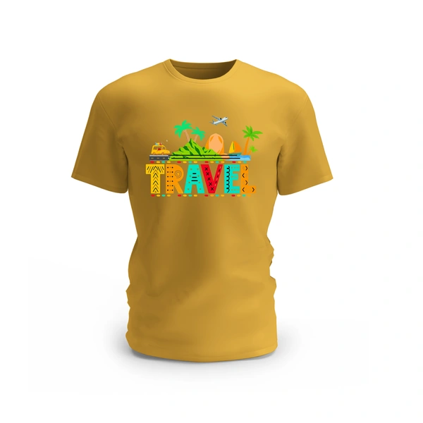Trendy Togs Travel Design T-shirt - L, Yellow