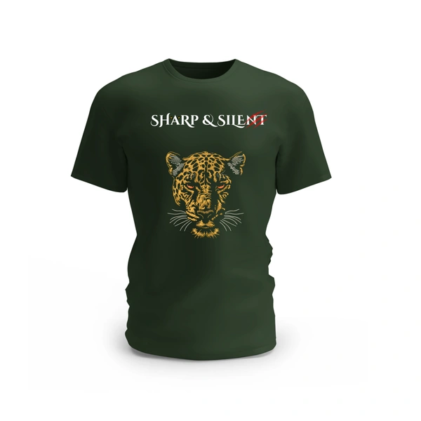 Trendy Togs Sharp & Silent Leopard T-shirt - XL, Forest Green
