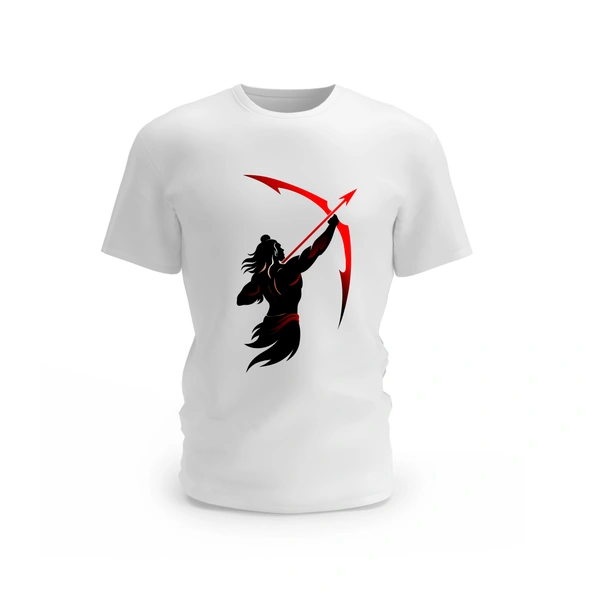Trendy Togs Lord Rama's Arrow Design T-shirt - L, White