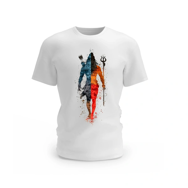 Trendy Togs Shiva Warrior Half Art Graphic Cotton T-shirt - XS, White