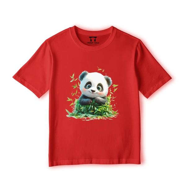 Trendy Togs White Panda Kid's T-shirt - 26, Red