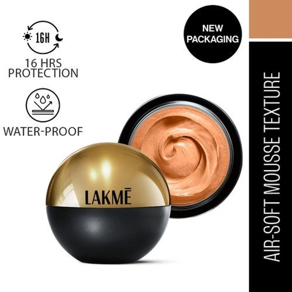 Lakme Xtraordin-Airy Mattereal Mousse Foundation, 03 Golden Sand (25g)