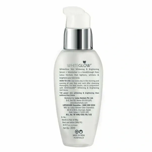 Lotus Herbals White Glow Skin Serum+ Moisturiser, 30ml