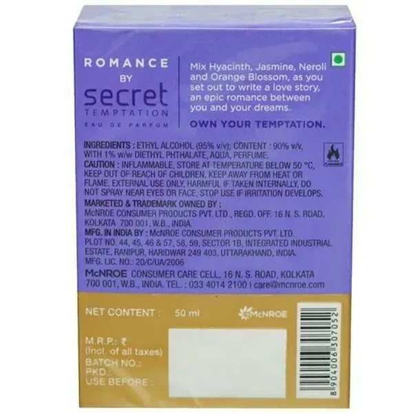 Secret Temptation Romance Eau De Perfume 50ml