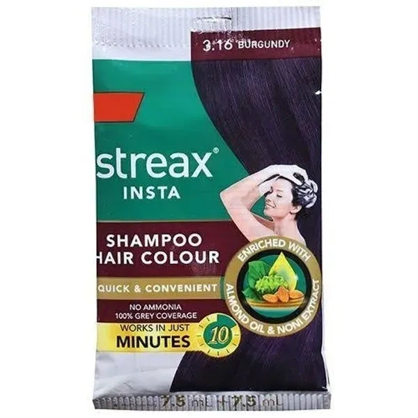 Streax Insta Shampoo Hair Color Burgundy 25 ml 