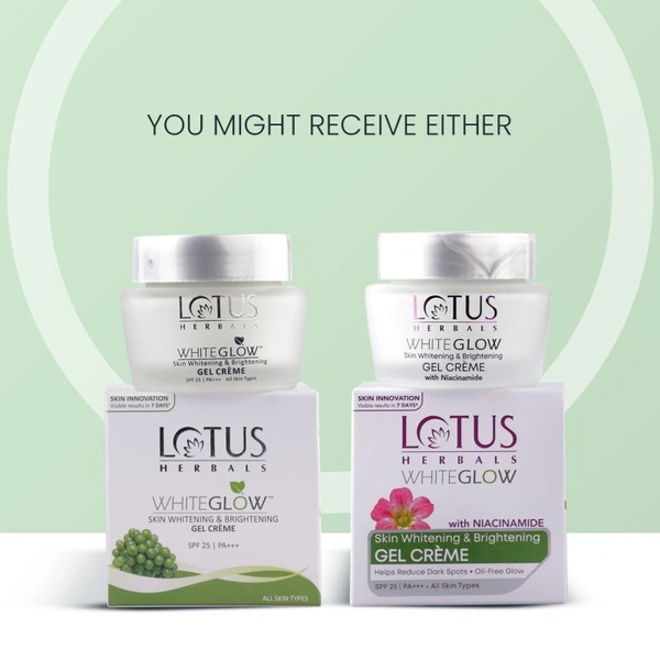 Lotus Herbals WhiteGlow Skin Brightening Gel Creme, SPF25 PA+++, 40gm 