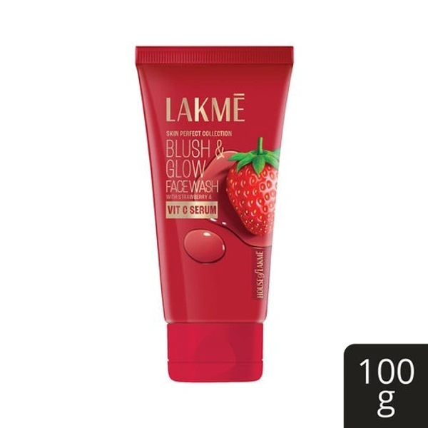 Lakme Blush & Glow Strawberry Facewash, 100 gm 
